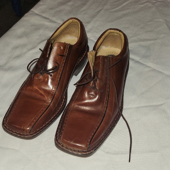 Stacy Adams Men's Brown Leather Dress Shoes - Picture 1 of 6